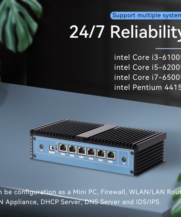 Xcy pfsense tường lửa Router Mini PC Intel Core i7-6500U 6x Intel Ethernet i211at LAN cổng hỗ trợ wifi 4 gam Sim Win 10/11 Linux