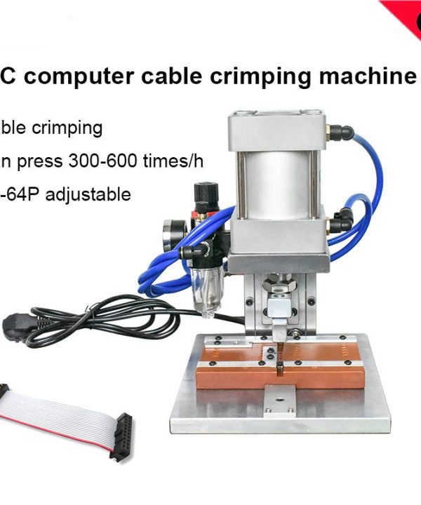 Máy bấm cos tự động máy uốn dây cáp linh hoạt IDC bằng khí nén máy ép dây ribbone đai ffc 8P-64P terminal crimping machine