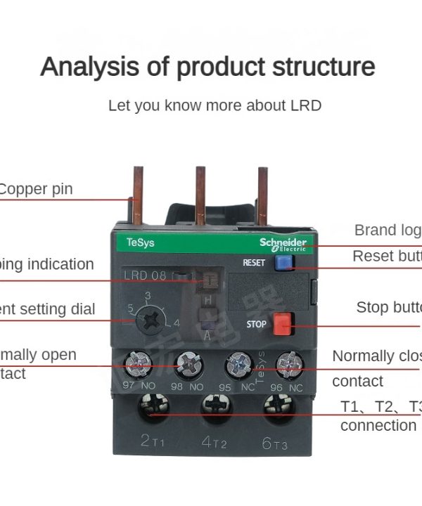 Schneider nhiệt quá tải chuyển tiếp lrd12c lrd16c lrd21c lrd32c Relay ba cực nhiệt từ chuyến đi 10A lc1d bảo vệ quá tải