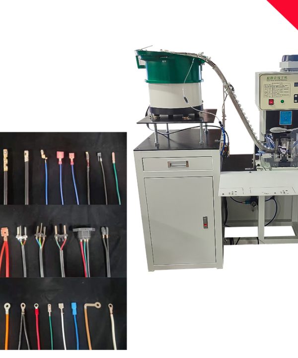 Máy bấm cos tự động Rung tấm đơn hạt lỏng thiết bị đầu cuối máy tự động cho ăn khác nhau kết nối thiết bị uốn tóc bồng terminal crimping machine