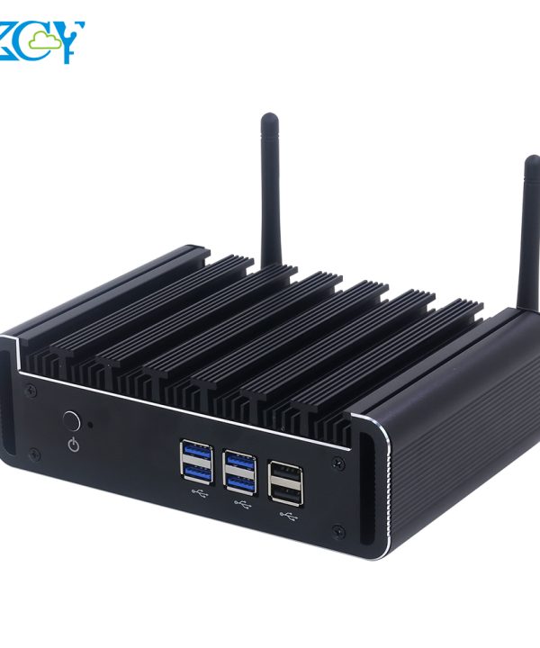 Xcy fanless Mini PC Intel Core i7 5500U i5 5200U i3 5005U Gigabit Ethernet VGA màn hình 8X USB hỗ trợ wifi Windows Linux