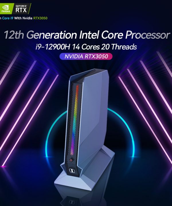 Chơi game Mini PC Intel i9-12900H 14 lõi 20 chủ đề NVIDIA rtx3050 8GB GPU 16GB/32GB DDR4 1TB M.2 NVMe SSD wifi6 Windows 10/11