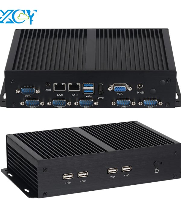 Máy tính PC mini công nghiệp fanless intel i7 7500U 6x Com RS232 TTL RS485 2X Lan 6x USB HDMI VGA LVDS Wifi khe cắm Sim 4G LTE Windows Linux