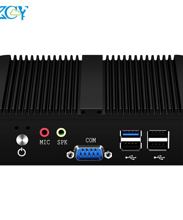 Xcy fanless Mini PC Intel Celeron j6412 Ethernet kép 2X Com RS232 RS485 Windows Linux HDMI VGA 4x USB Wifi máy tính công nghiệp