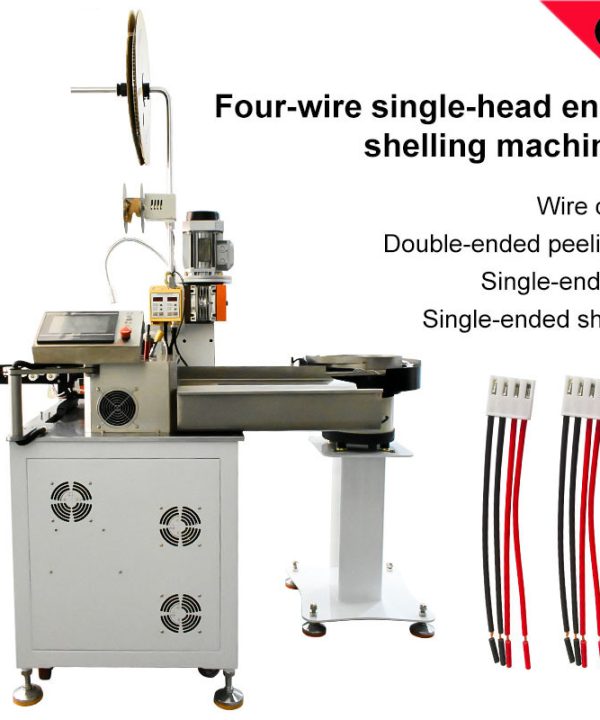 Máy bấm cos tự động bốn dây chèn vỏ nhựa máy dây khai thác một đầu lột đấm thiết bị terminal crimping machine