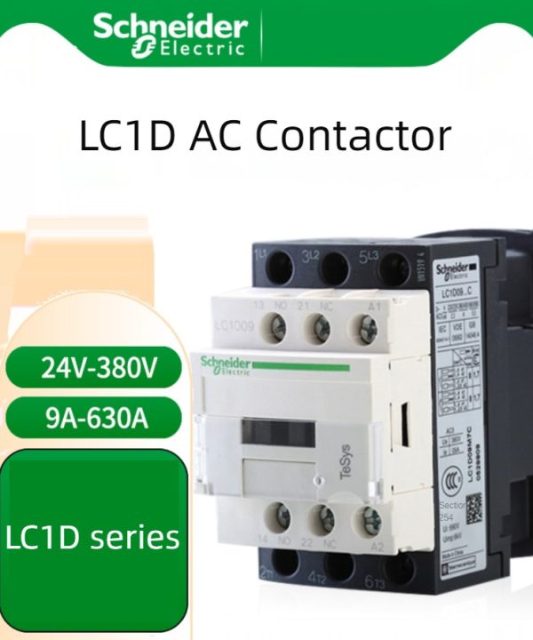 Phiên bản Schneider đen mới ba cực AC contactor lc1d09 lc1d12 lc1d18 lc1d25 lc1d32 lc1d38 b7c f7c q7c m7c 24V 110V 220V 380V