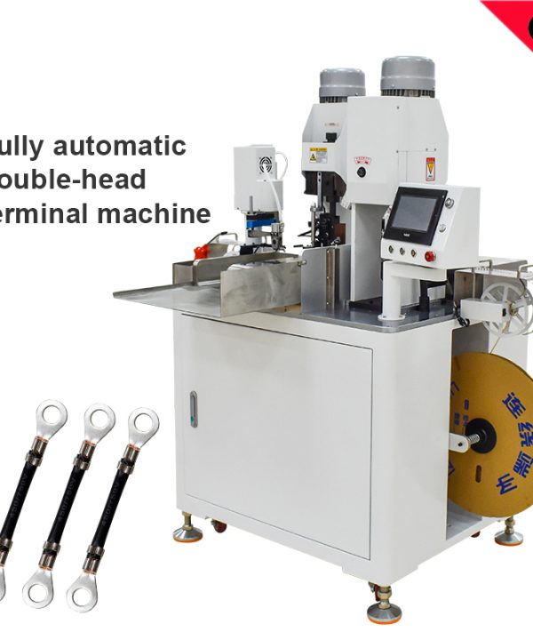 Máy bấm cos tự động đôi đầu thiết bị đầu cuối Uốn Tóc bồng máy điện kết nối dây khai thác thiết bị tán đinh tự động terminal crimping machine