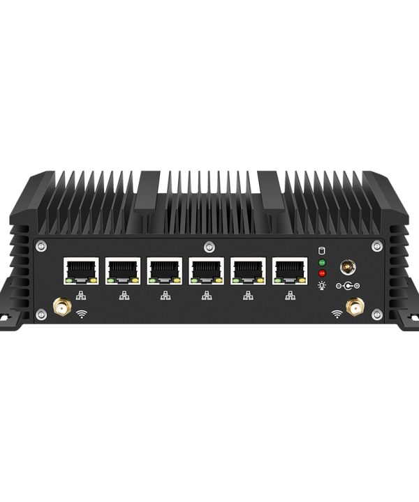 Xcy fanless Mini PC Intel Lõi i5-1245U i5-8350U i7-10710U với 6x2.5 gam Ethernet Hỗ trợ Windows Linux openwrt pfsense opnsense