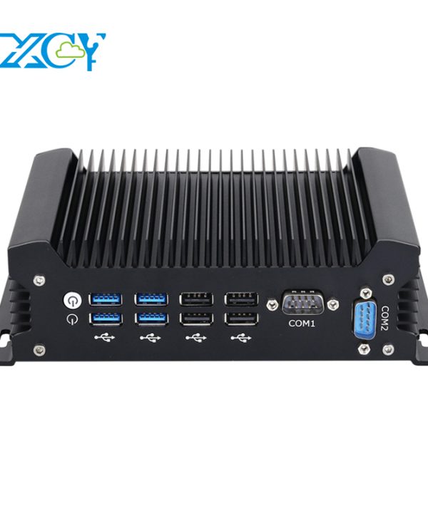 Xcy fanless IPC Mini PC Intel Core i5 7287u 2X DB9 RS232 2X GbE LAN 8X USB HDMI VGA Hỗ trợ Wifi 4G LTE Windows Ubuntu