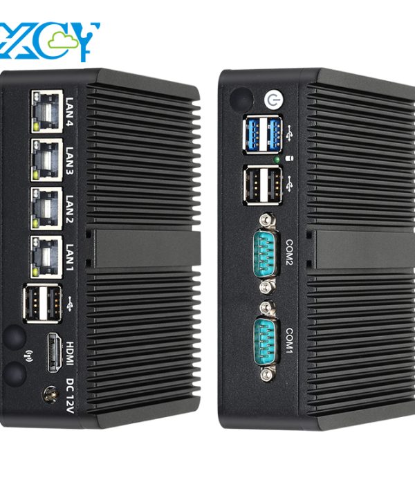 Fanless Mini PC Intel Celeron j6412 DDR4 M.2 NVMe SSD 4x2.5gbe Lan RS232 RS485 DB9 khe cắm Sim Wifi 3G 4G LTE Windows 10/11 Linux