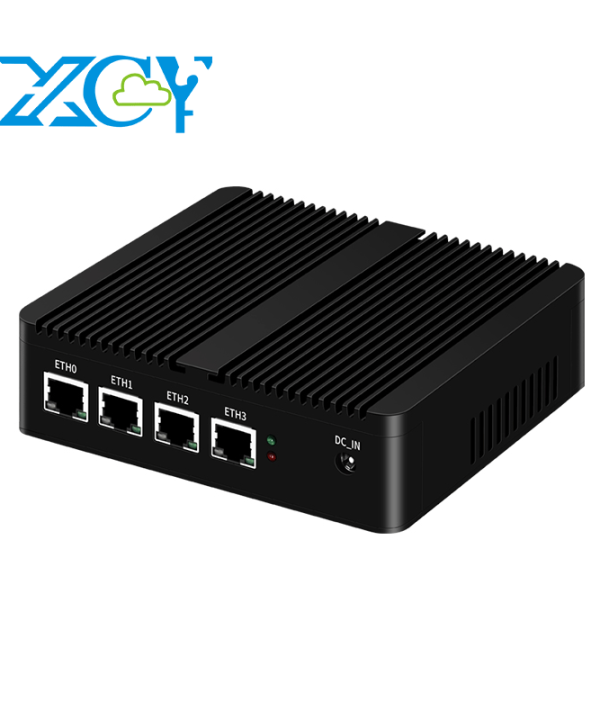 Xcy fanless Mini PC Intel N100 j4125 J1900 N2830 n5105 4x2.5 gam Ethernet Hỗ trợ Windows Linux openwrt pfsense