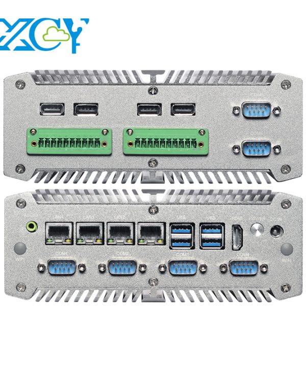 I7-8250U PC mini công nghiệp xcy 4X Intel i211at Ethernet 6x COM DB9 8X USB GPIO LVDS hỗ trợ wifi 4G IOT Win10/11 Linux pfsense