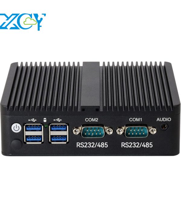 Không quạt Mini PC Intel Celeron j6412 DDR4 M.2 SSD 2X GbE LAN RS232 RS485 Hỗ trợ Wifi 4G LTE Windows 10/11 Linux