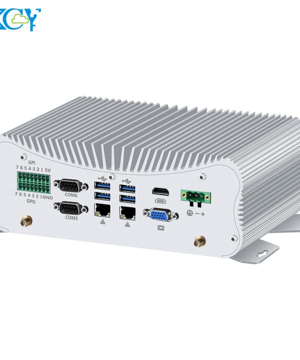 Fanless Mini PC Intel Core I7 10610u 6x Com RS232 RS422 RS485 2X Lan PS/2 HDMI VGA GPIO 6x USB hỗ trợ wifi 4G LTE Windows Linux