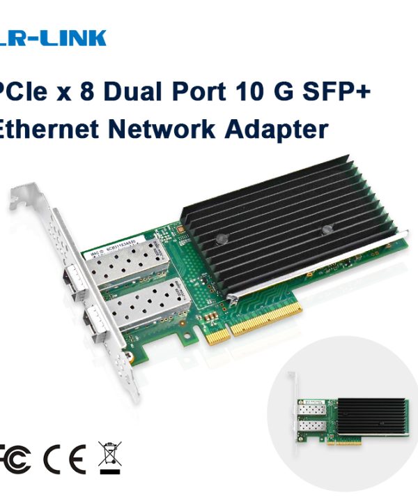 LR-LINK 1010pf-2sfp Dual-Port 10 Gigabit Ethernet Card mạng PCI thể hiện sợi quang máy chủ Adapter Nic Intel chip dựa