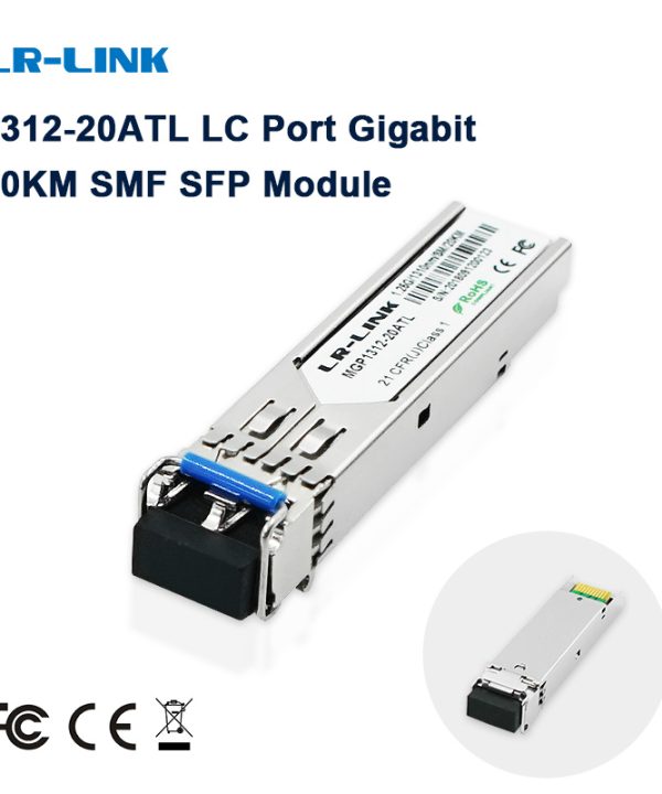 LR-LINK 1312-20atl LC cổng Gigabit 20km DDM SMF SFP module 1.25G thu phát quang module 1310nm Cisco Huawei tương thích