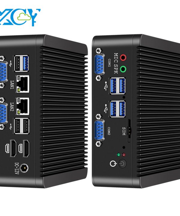 Xcy fanless Mini PC Intel Celeron j4125 DDR4 M.2 SSD RS232/485 2X Lan GPIO mpcie 4G LTE 8X USB LVDS HDMI TPM 2.0 Windows 11