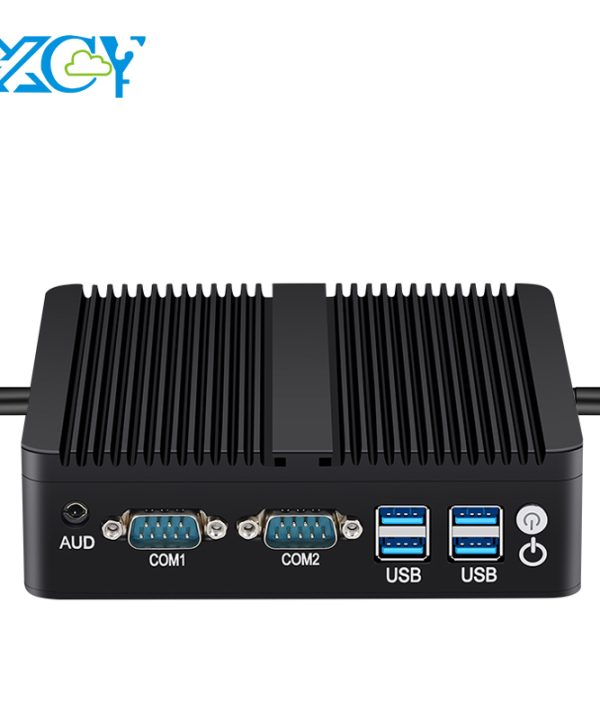 Không quạt Mini PC Intel Celeron j4125 j6412 2X Gigabit Ethernet 2X Com RS232 RS485 6x USB hỗ trợ wifi 4G LTE Windows 10 Linux