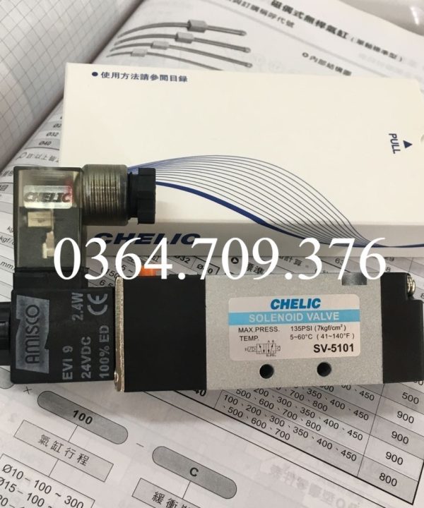 Van Điện Từ Hai Vị Trí Năm Chiều Chính Hãng CHELIC SV5101-K-L-DC24V