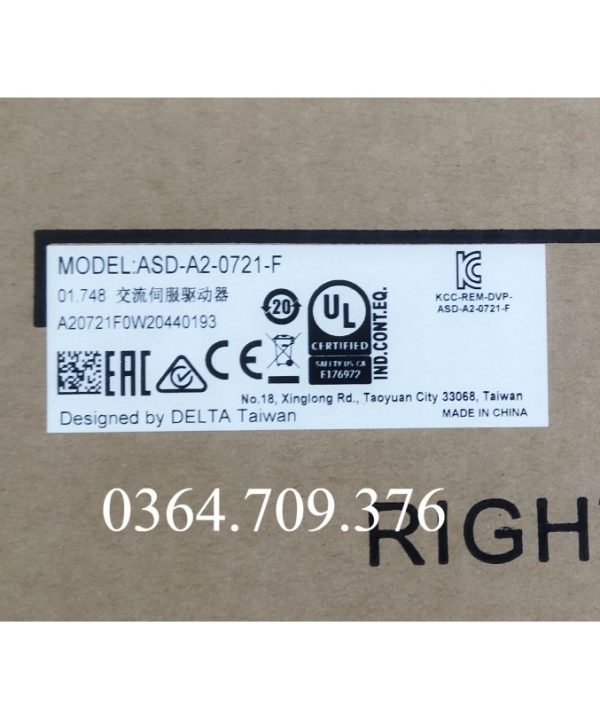 Bộ ĐIỀU KHIỂN SERVO Delta ASD-A2-0721-F