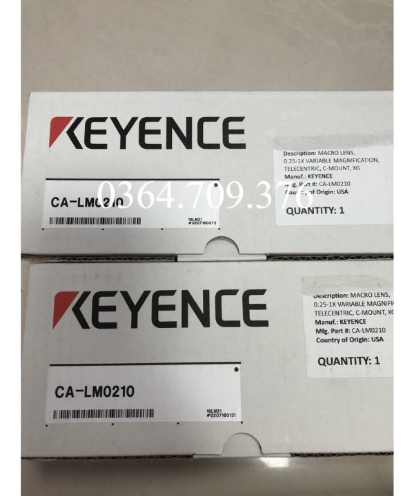 CA-LM0210 Lens Macro Từ Xa Độ Phóng Đại Biến Thiên Keyence 0,25x ~ 1X1 Inch