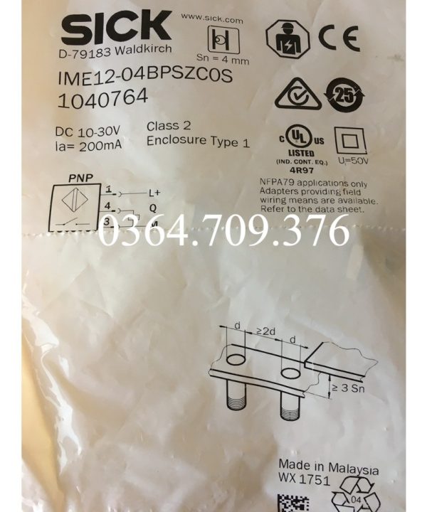 Công Tắc Tiệm Cận SICK Hoàn Toàn Mới  Nguyên Bản IME12-04BPSZC0S IME12-04BPSZW2S