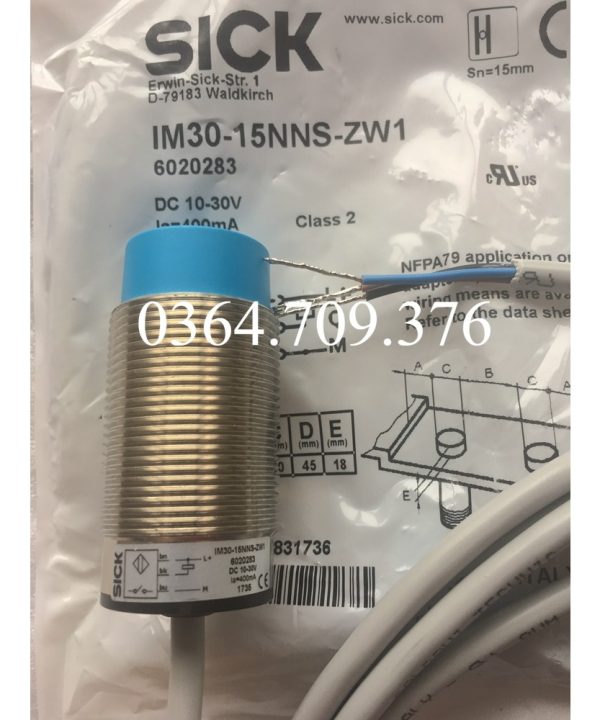 Cảm Biến Tiệm Cận SICK Chính Hãng  IM30-15NNS-ZW1 Sản Xuất Tại Ý,