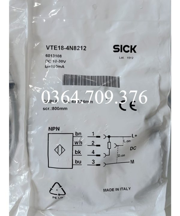 Công Tắc Quang Điện Phản Xạ Khuếch Tán SICK Hoàn Toàn Mới  VTE18-4N8212 Mục Số 6013108