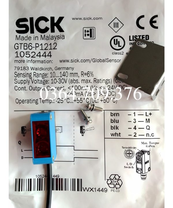GTB6-P1211 Cảm Biến Quang Điện SICK Chính Hãng  Mã Số 1052440