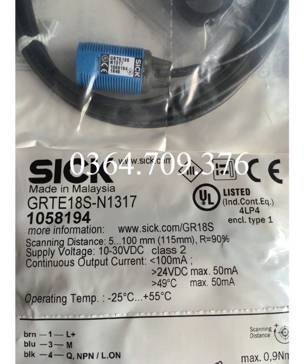 Công Tắc Quang Điện SICK  Nguyên Bản Hoàn Toàn Mới GRTE18S-N1317 MHT15-N2317