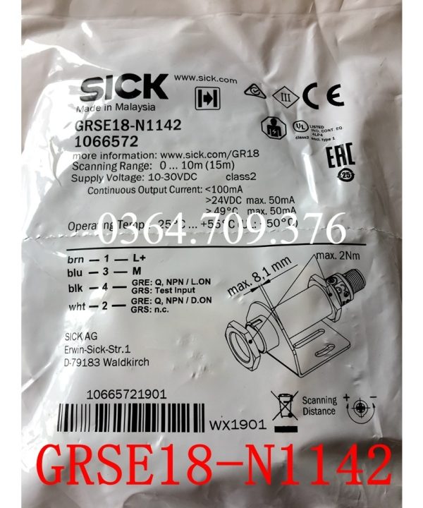 SICK Thiết Bị Chuyển Mạch Quang Điện GRSE18-N1142/P1142 GRS18-D1341 GRE18-N1132