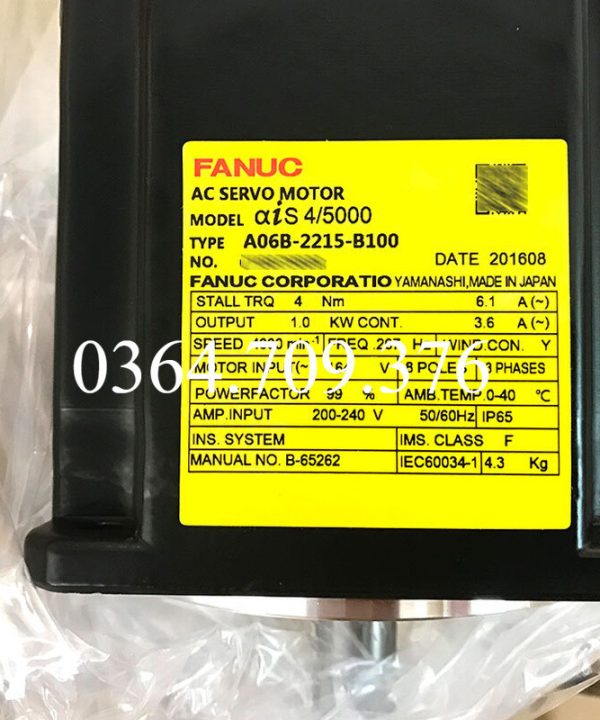 A06B-2215-B100 0215-b100 B300 B400 Fanuc Nguyên Bản Động Cơ FANUC