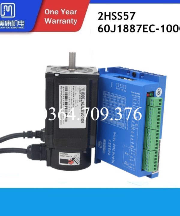 JMC NEMA24 3NM 2-Phase 60MM Closed-Loop Stepper Motor & Driver CNC Kit 60J1887EC-1000 2HSS57