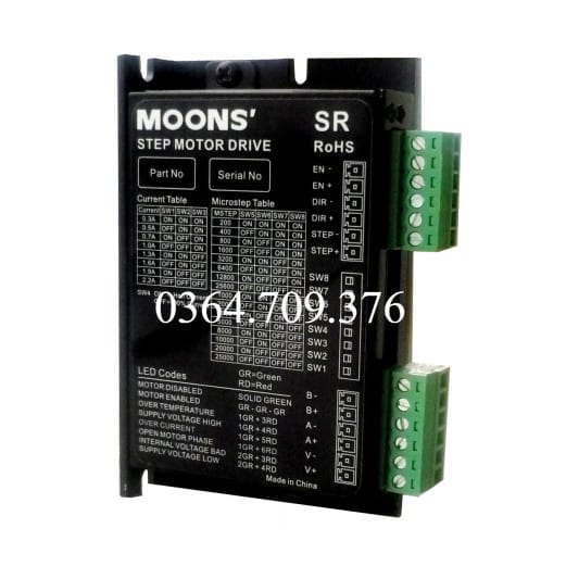 Bộ Điều Khiển Động Cơ Bước Moons Điều Khiển Xung Chống Cộng Hưởng Không Hỗ Trợ Phản Hồi Bộ Mã Hóa SR2 Stepper Motor