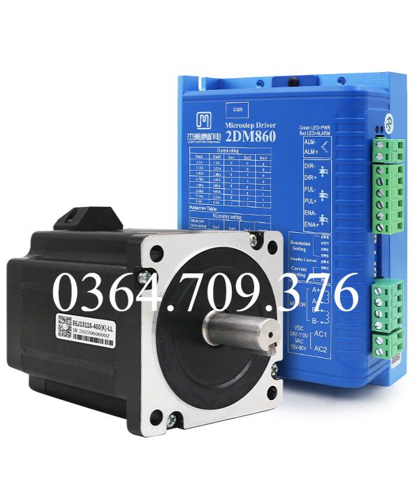 Bộ Động Cơ Bước Kỹ Thuật Số 2 Pha Jiemeikang 86J1880/118/156-460 4.5nm8.5nm12nm Driver 2dm860 Step Motor JMC
