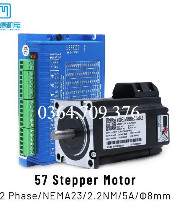 JMC NEMA 23 2.2n. M 285oz-in vòng khép kín động cơ bước & ổ trục 8mm 4 dây servo cho máy CNC 57j1880ec-1000-ls 2hss57