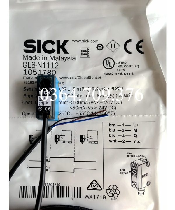 GL6-N1111 Công Tắc Quang Điện Siksick  (Không Bao Gồm Thấu Kính Và Giá Đỡ),