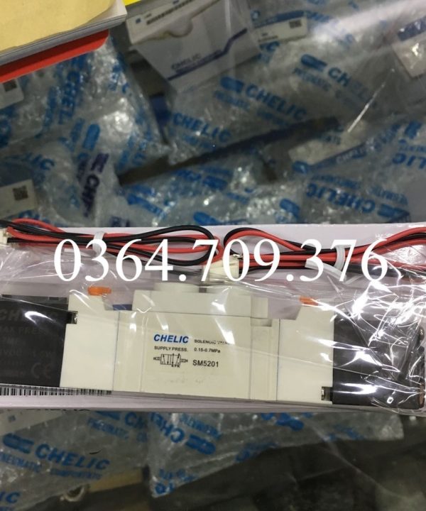 Van Điện Từ CuộN Đôi Hai Vị Trí Năm Miệng SM5201-DC24V Chính Hãng CHELIC
