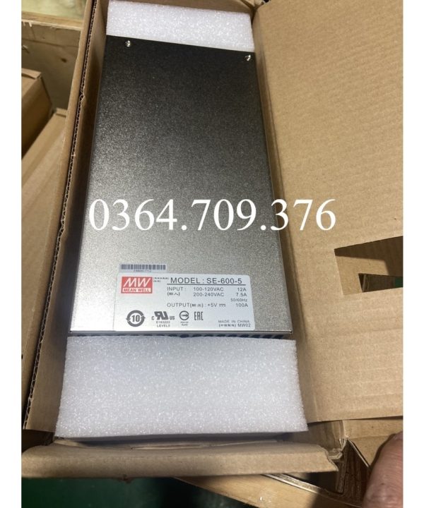 Bộ Nguồn Mean Well SE-600-5 Công Suất 600W 5V 100A Taiwan