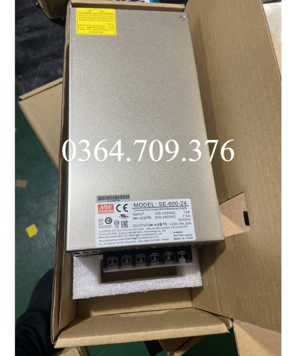 Bộ Nguồn Mean Well SE-600-24 Công Suất 600W 24V 25A Taiwan
