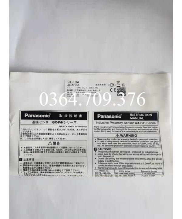 Panasonic Cảm Biến GX-F8A, GX-F8B, GX-H8A, GX-F8A-P, GX-F12A, GX-F6A, GX-H12A, GX-H6A