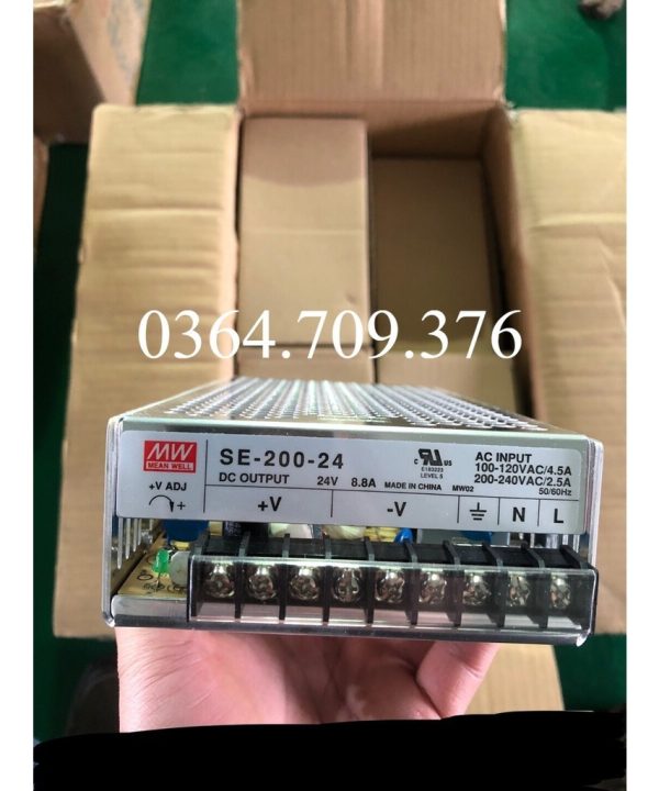 Bộ Nguồn Mean Well Taiwan  Công Suất Supply SE-200-24 24v8.8a Bộ Nguồn Thiết Bị Điều Khiển Công Nghiệp 200W Hiệu Quả Cao