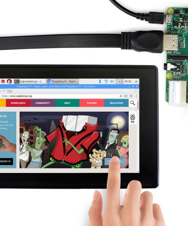 Waveshare 7 inch HDMI LCD (H) điện dung màn hình cảm ứng với kính cường lực Bìa 1024x600 IPS Hỗ trợ Mini pcs làm việc như màn hình