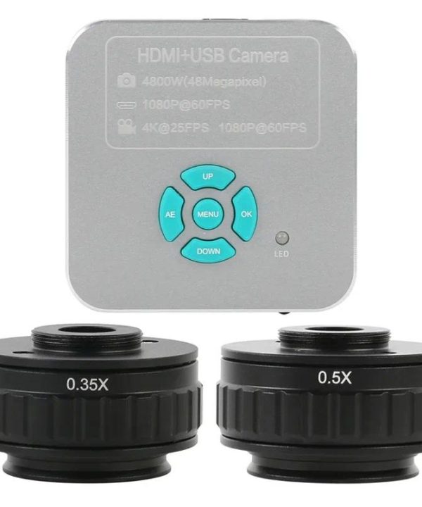 Ctv Trinocular Stereo Kính Hiển Vi C Mount Adapter Ống Kính 48MP 4K 1080P HDMI USB Công Nghiệp Video Kính Hiển Vi Máy Ảnh 0.35x 0.5x