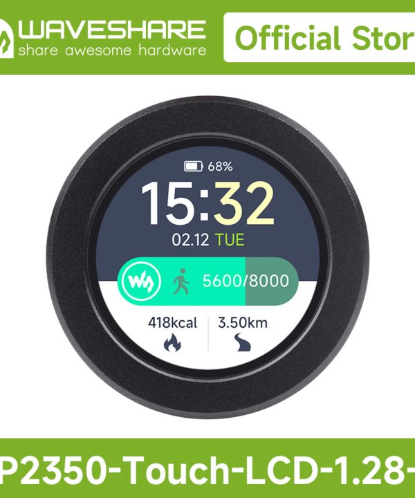 Waveshare rp2350 bảng MCU, với màn hình LCD cảm ứng tròn 1.28inch, thiết kế kiến trúc kép và kiến trúc kép, 240 × 240 pixel, màu 65k, IPS