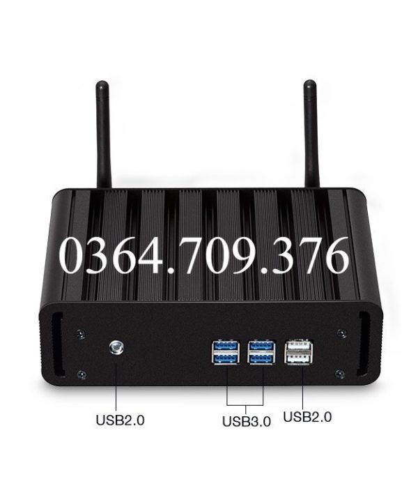 Xcy máy tính PC Mini Core i5 4200U không quạt mini máy tính PC 8 * USB 8GB RAM 512GB SSD Win10 Linux HD V