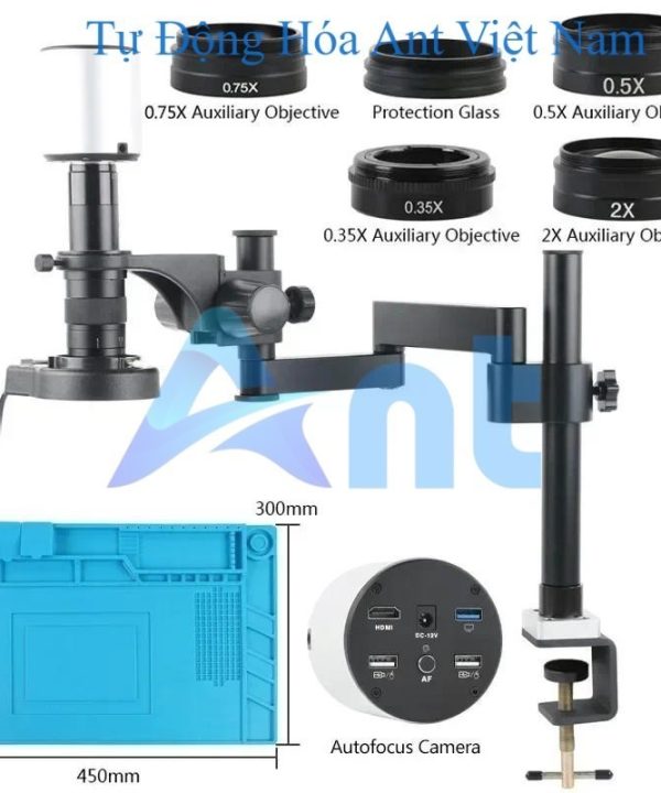 Eakins IMX334 4K 1080P Autofocus HDMI USB Digital Video Measurement Microscope Camera 180X C Mount Lens Rotatable