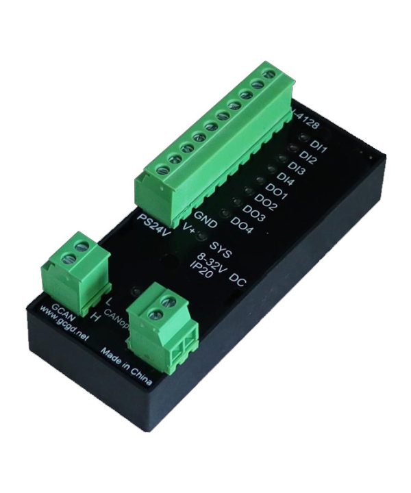 New Giao thức truyền thông canopen tích hợp từ xa I/O cực nhỏ phân phối từ xa IO Coupler GCAN-4128 4DI 4do