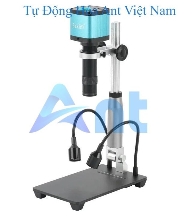 Eakins 4K 48MP HDMI USB Video Microscope Camera 1X-130X Zoom C-Mount Lens Extended Bracket With Light